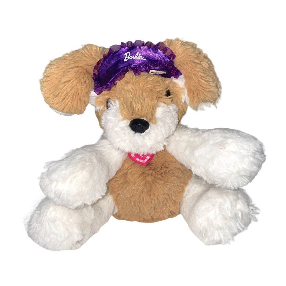 Mattel Barbie Sleepover Animated Puppy Dog 8" Plush Stuffed Animal Purple